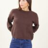 MAGLIA MANICA 3/4 GIROCOLLO - Dark Brown, TU