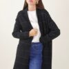 CARDIGAN CON RIGHE IN LUREX - Nero, TU