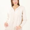 FELPA IN MAGLIA CON ZIP - Beige, TU