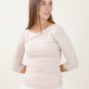 MAGLIA ADERENTE CON MANICA A 3/4 - Beige, TU