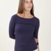 MAGLIA ADERENTE CON MANICA A 3/4 - Blue, TU