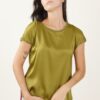 BLUSA EFFETTO RASO CON FINITURE IN LUREX - Olio, TU