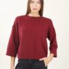 MAGLIA CON BOTTONI SULLE SPALLE - Bordeaux, TU