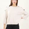 MAGLIA CON BOTTONI SULLE SPALLE - Chalk, TU