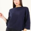 MAGLIA CON BOTTONI SULLE SPALLE - Navy, TU