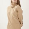 MAGLIA A COLLO ALTO CON TASCHE FRONTALI E MANICHE A 3/4 - Cognac, TU