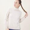 MAGLIA A COLLO ALTO CON TRECCINA LATERALE - Chalk, TU