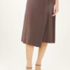 GONNA MIDI IN MAGLIA A PORTAFOGLIO - Dark Brown, TU