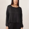 BLUSA IN VISCOSA CON POLSINI IN LUREX - Black, TU