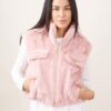 GILET CROP IN ECOPELLICCIA - Rose, TU