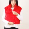 GILET CROP IN ECOPELLICCIA - Rosso, TU