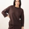 MAGLIA CON RIFINITURE A COSTINE - Dark Brown, TU