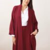 CARDIGAN LUNGO CON TASCHE - Bordeaux, TU