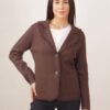 BLAZER IN MAGLIA CON FRANGE - Dark Brown, TU