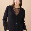 BLAZER IN MAGLIA CON FRANGE - Black, TU