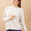 MAGLIA IN LUREX CON CUCITURA FRONTALE - Chalk, TU