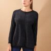 MAGLIA IN LUREX CON CUCITURA FRONTALE - Black, TU