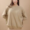 MAGLIA GLITTERATA CON TRECCIA LATERALE - Cognac, TU