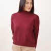 MAGLIA A COLLO ALTO CON MICRO PAILLETTES - Bordeaux, TU