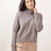 MAGLIA A COLLO ALTO CON MICRO PAILLETTES - Cappuccino, TU