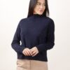 MAGLIA A COLLO ALTO CON MICRO PAILLETTES - Navy, TU