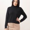 MAGLIA A COLLO ALTO CON MICRO PAILLETTES - Black, TU