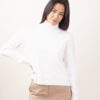 MAGLIA A COLLO ALTO CON MICRO PAILLETTES - Cream, TU