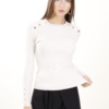 MAGLIA CON BOTTONCINI DECORATIVI - Chalk, TU