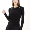 MAGLIA CON BOTTONCINI DECORATIVI - Black, TU