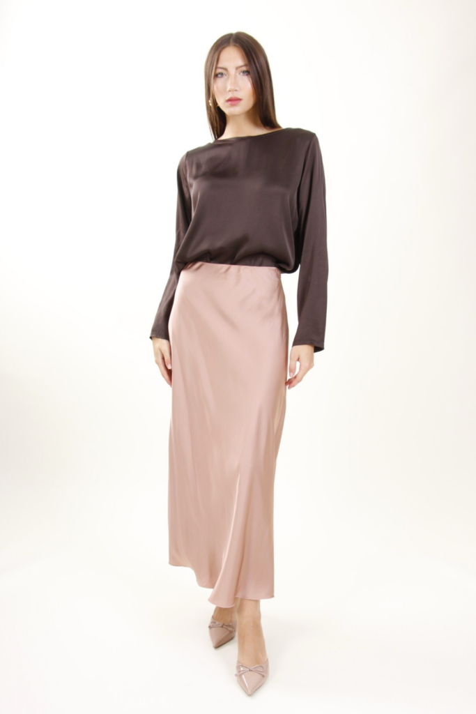 MIDI SATIN SKIRT 