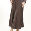 GONNA MIDI IN RASO - Dark Brown, TU