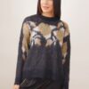 MAGLIA FANTASIA ROSE IN MISTO MOHAIR - Black, TU