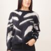 MAGLIA FANTASIA ZEBRATA IN MISTO MOHAIR - Black, TU