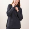 MAGLIA A COSTINE CON ZIP SUL COLLO - Antracite, TU