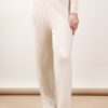 PANTALONI IN MAGLIA A COSTINE - Beige, TU