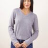 MAGLIA SCOLLO A V IN MISTO LANA - Grey, TU