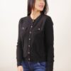 CARDIGAN SCOLLO ROTONDO CON BOTTONCINI DORATI - Nero, TU