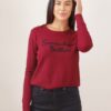 MAGLIA CON SCRITTA RICAMATA - Bordeaux, TU