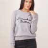 MAGLIA CON SCRITTA RICAMATA - Grey, TU