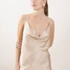 TOP IN SATIN - Beige, TU