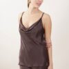 TOP IN SATIN - Dark Brown, TU