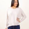 MAGLIA A MANICHE LUNGHE CON CUCITURE A VISTA - Beige, TU