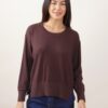 MAGLIA A MANICHE LUNGHE CON CUCITURE A VISTA - Dark Brown, TU