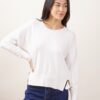 MAGLIA A MANICHE LUNGHE CON CUCITURE A VISTA - Cream, TU