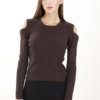 MAGLIA CON SPALLE SCOPERTE - Dark Brown, TU