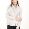 MAGLIA CROP CON SCOLLO INCROCIATO - Beige, TU