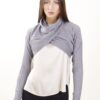 MAGLIA CROP CON SCOLLO INCROCIATO - Grigio scuro, TU