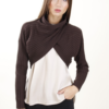 MAGLIA CROP CON SCOLLO INCROCIATO - Dark Brown, TU