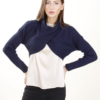 MAGLIA CROP CON SCOLLO INCROCIATO - Navy, TU