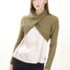 MAGLIA CROP CON SCOLLO INCROCIATO - Olio, TU